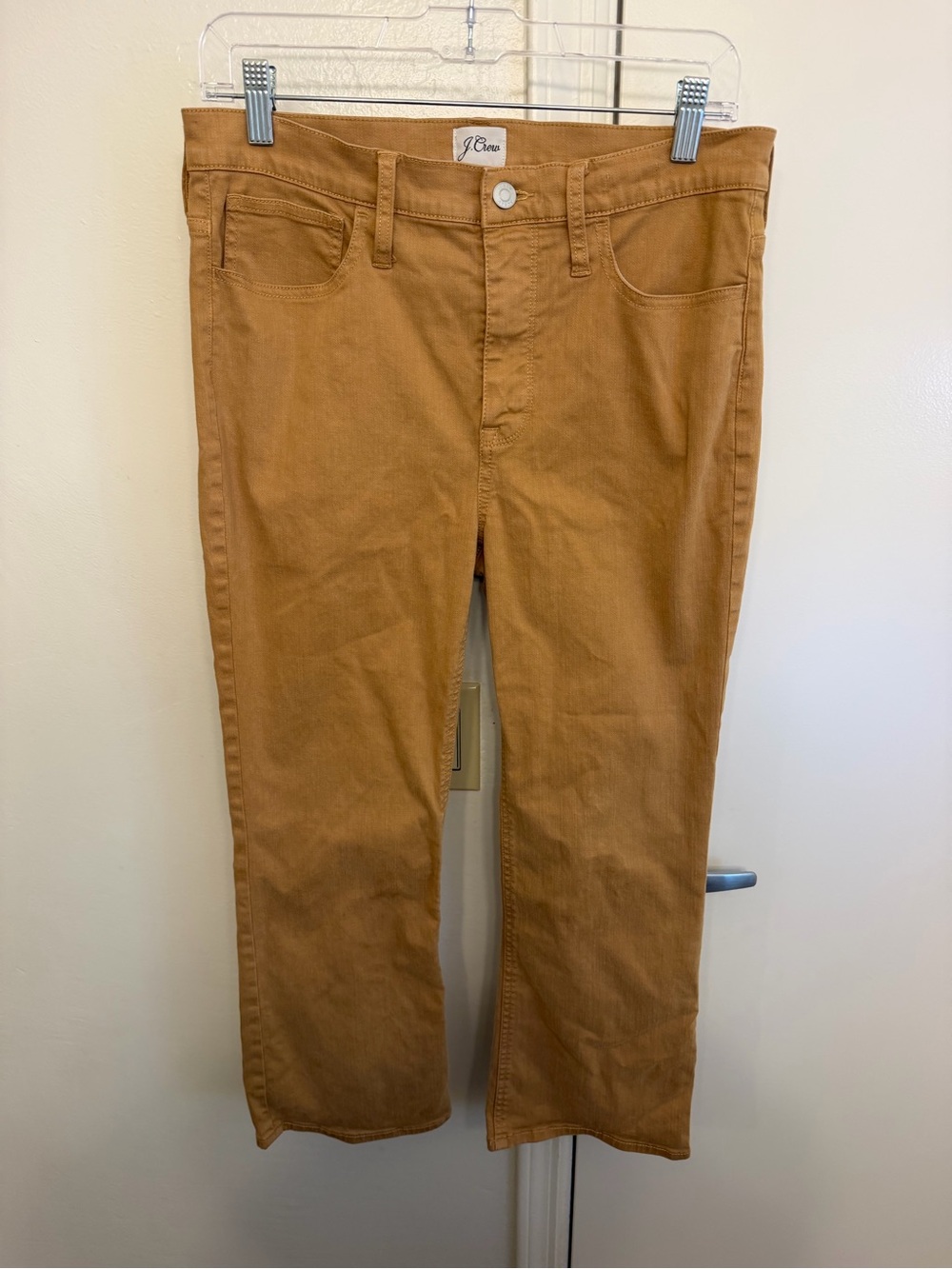 J. Crew 9” Billie Demi-Boot Crop Pants Camel Brown Women’s Size 29